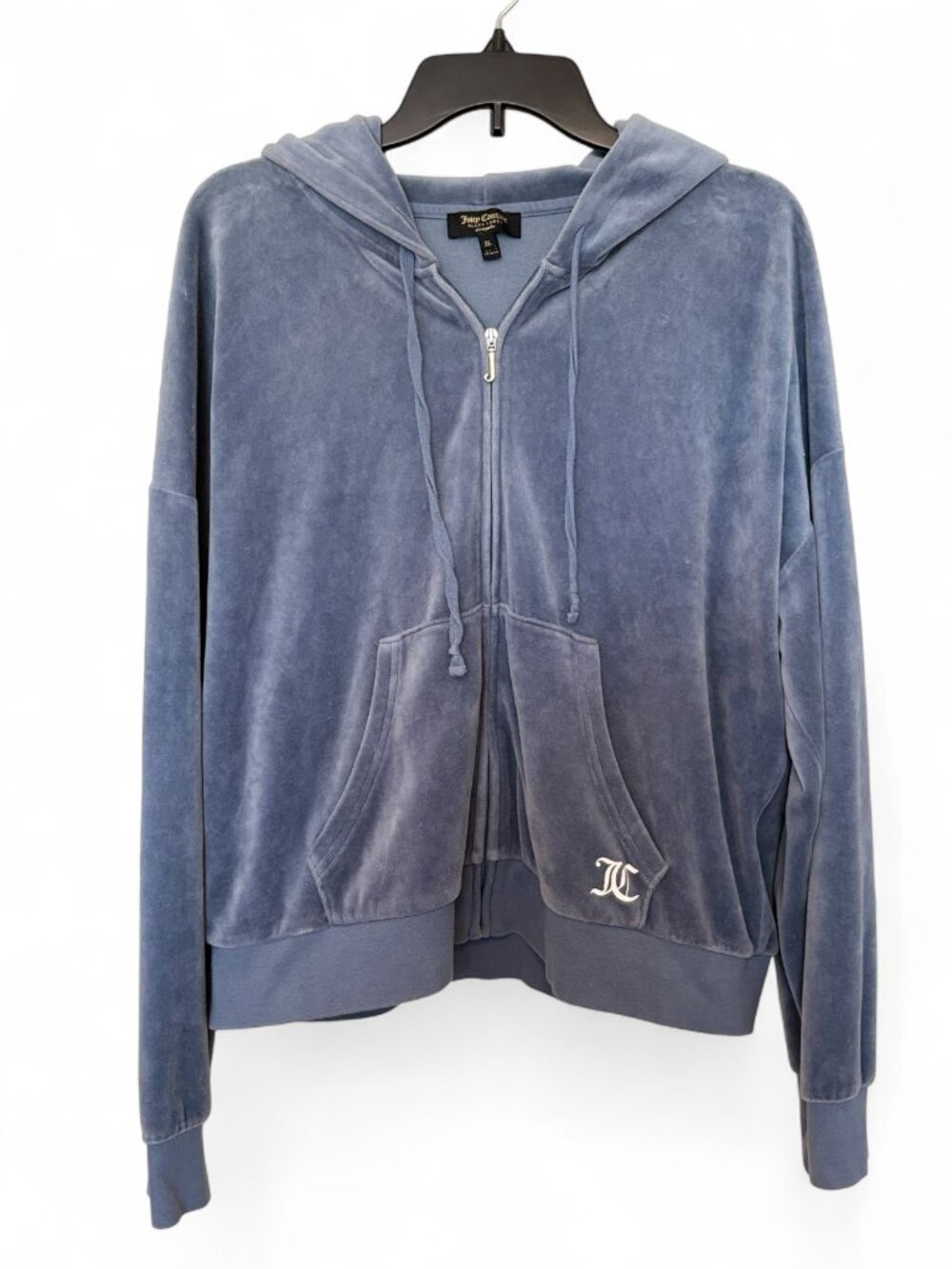 Juicy Couture Blue Velour Zip Hoodie Juicy Mania Couture Life XL-Y2K
